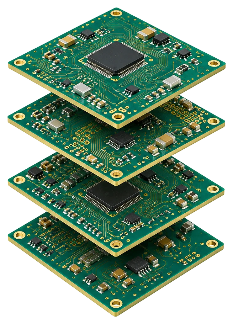 複雜 PCB 設計：多層電路板疊層示意